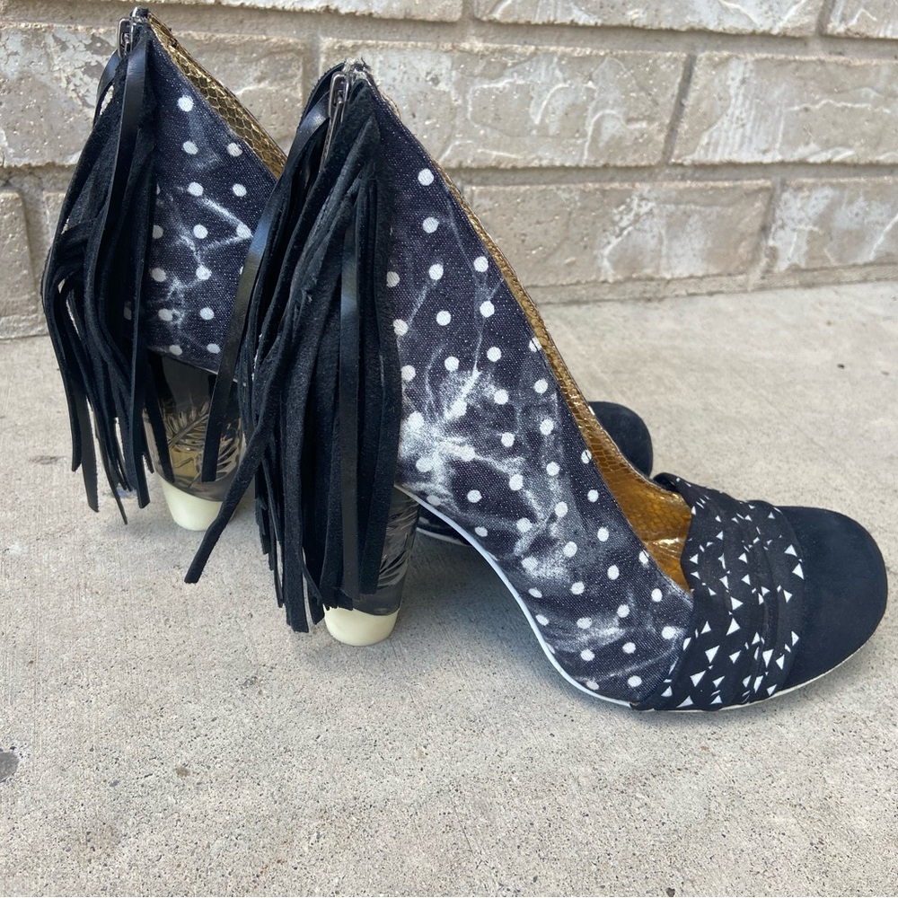 Irregular Choice Black and White Polka Dot Heels